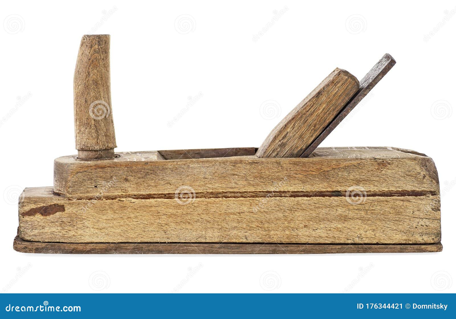 Vintage Wooden Jointer Over White Background Stock Image Image of