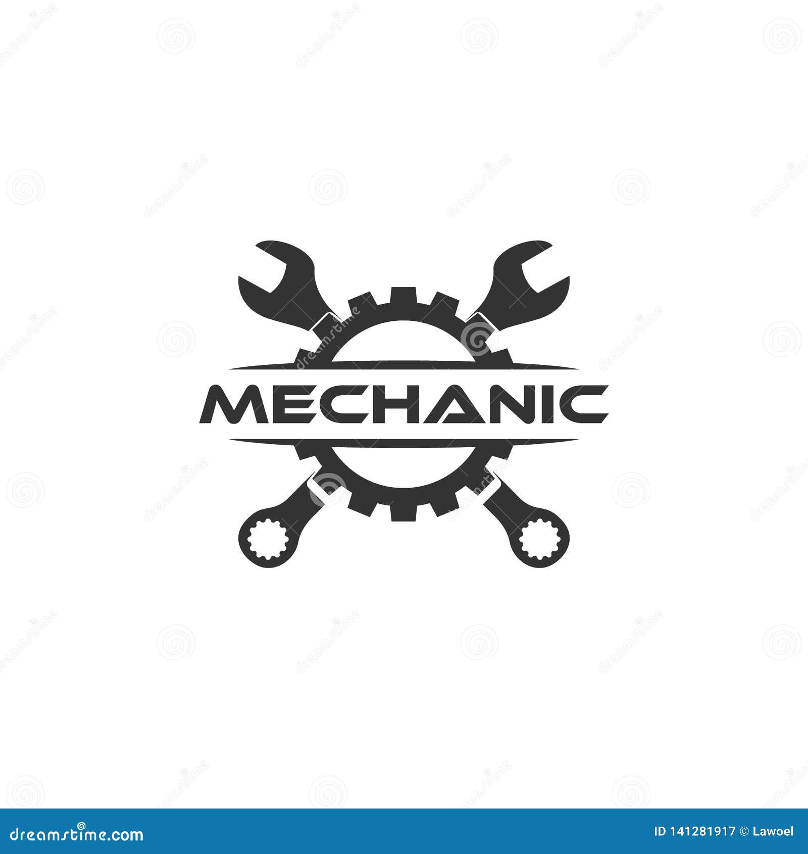 wrench gear logo. flat logo 