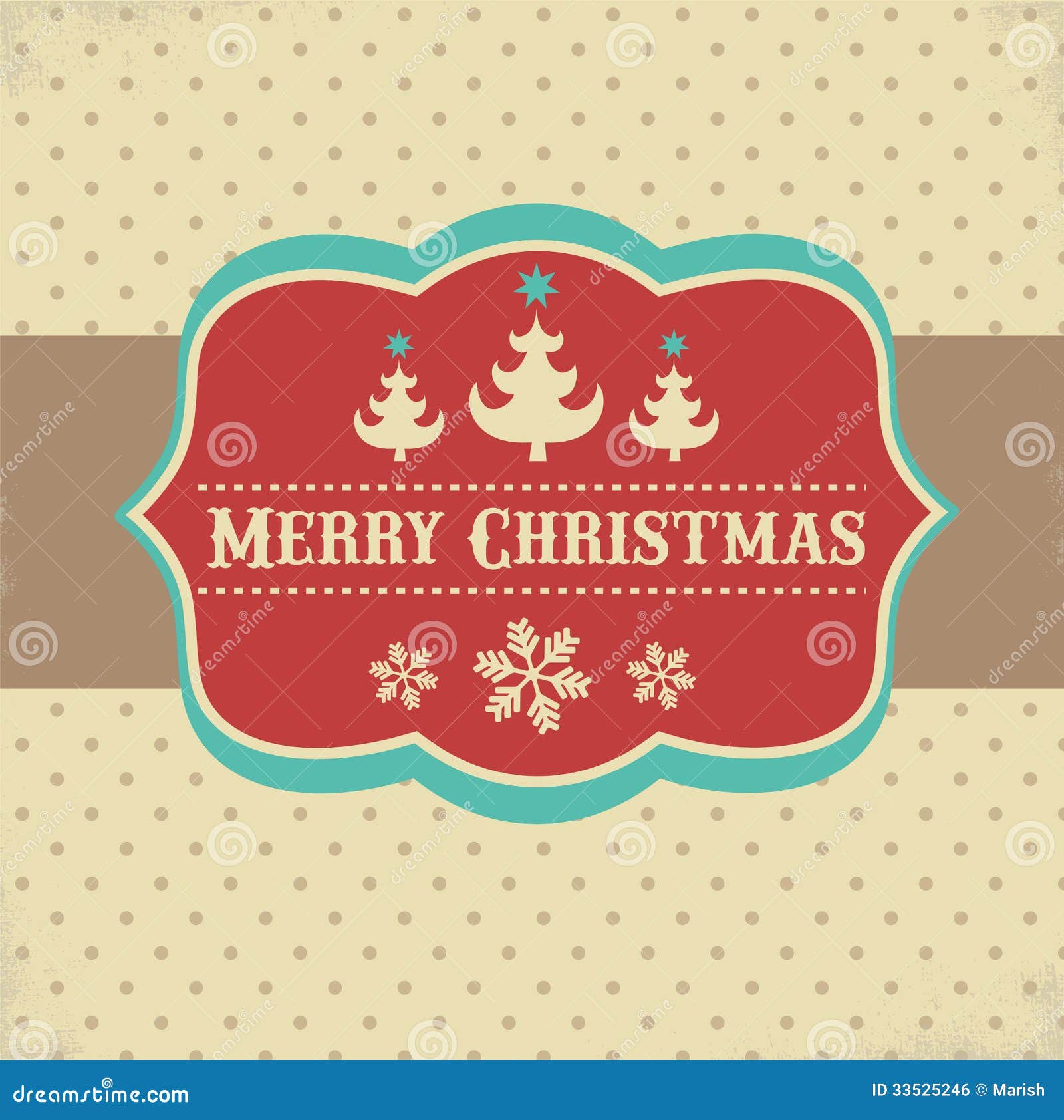 Vintage Xmas Greeting Card And Background Royalty Free 