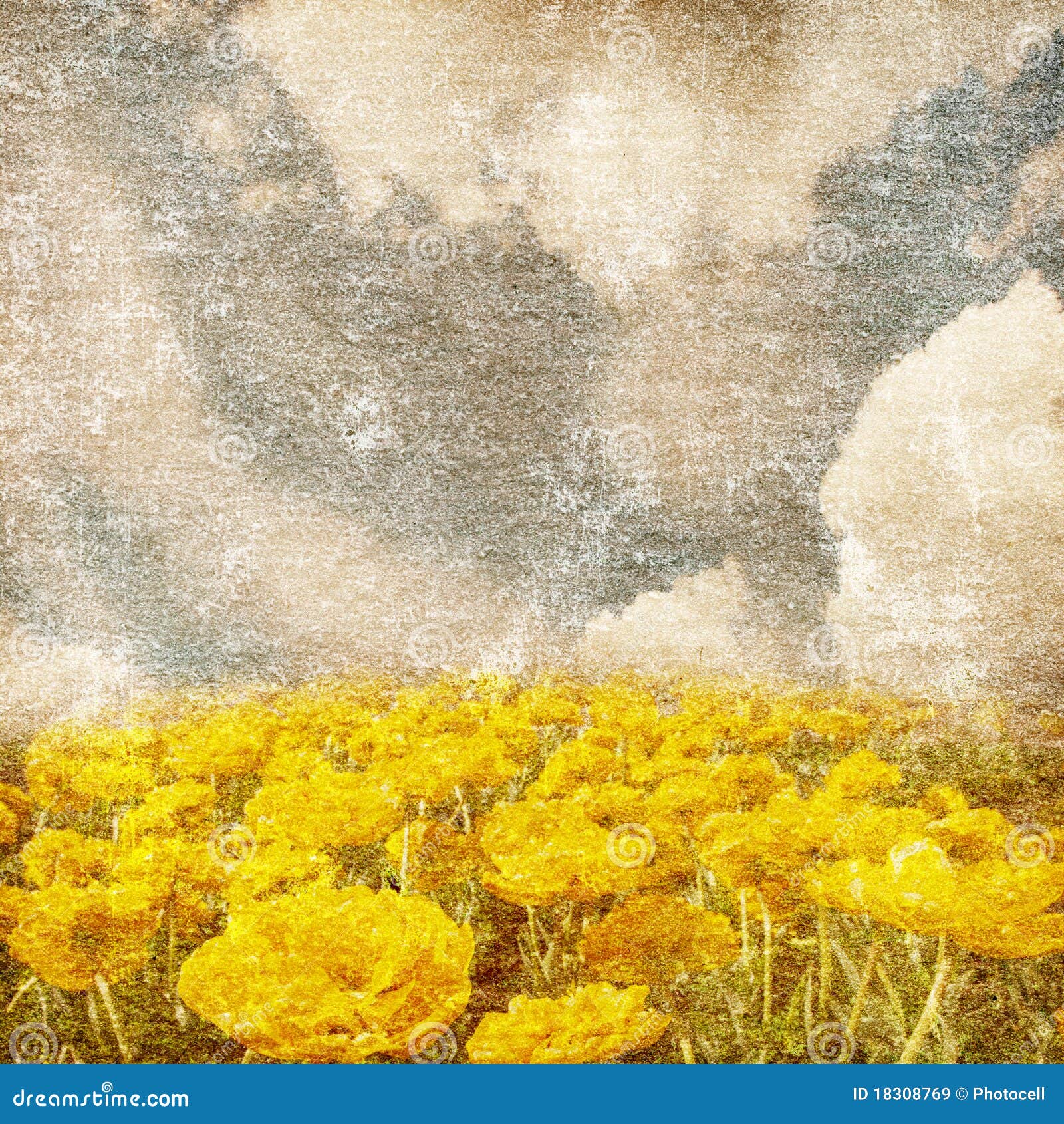 Vintage yellow flowers stock image. Image of yellow, lines 18308769