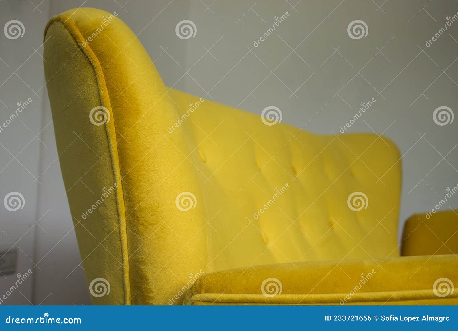 Vintage Yellow Sofa Isolated Wood House Coach Style Stock Photo Image