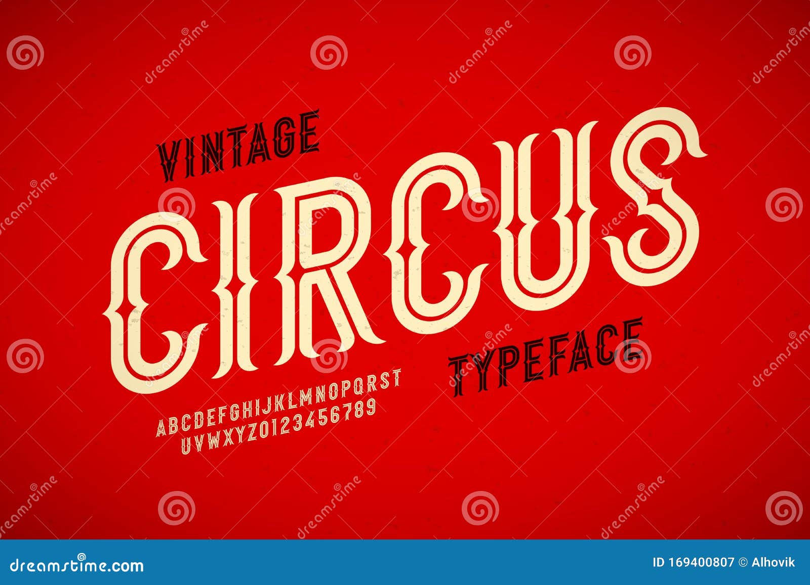 Vintagelstijl Circus-lettertype Vector Illustratie - Illustration of ...