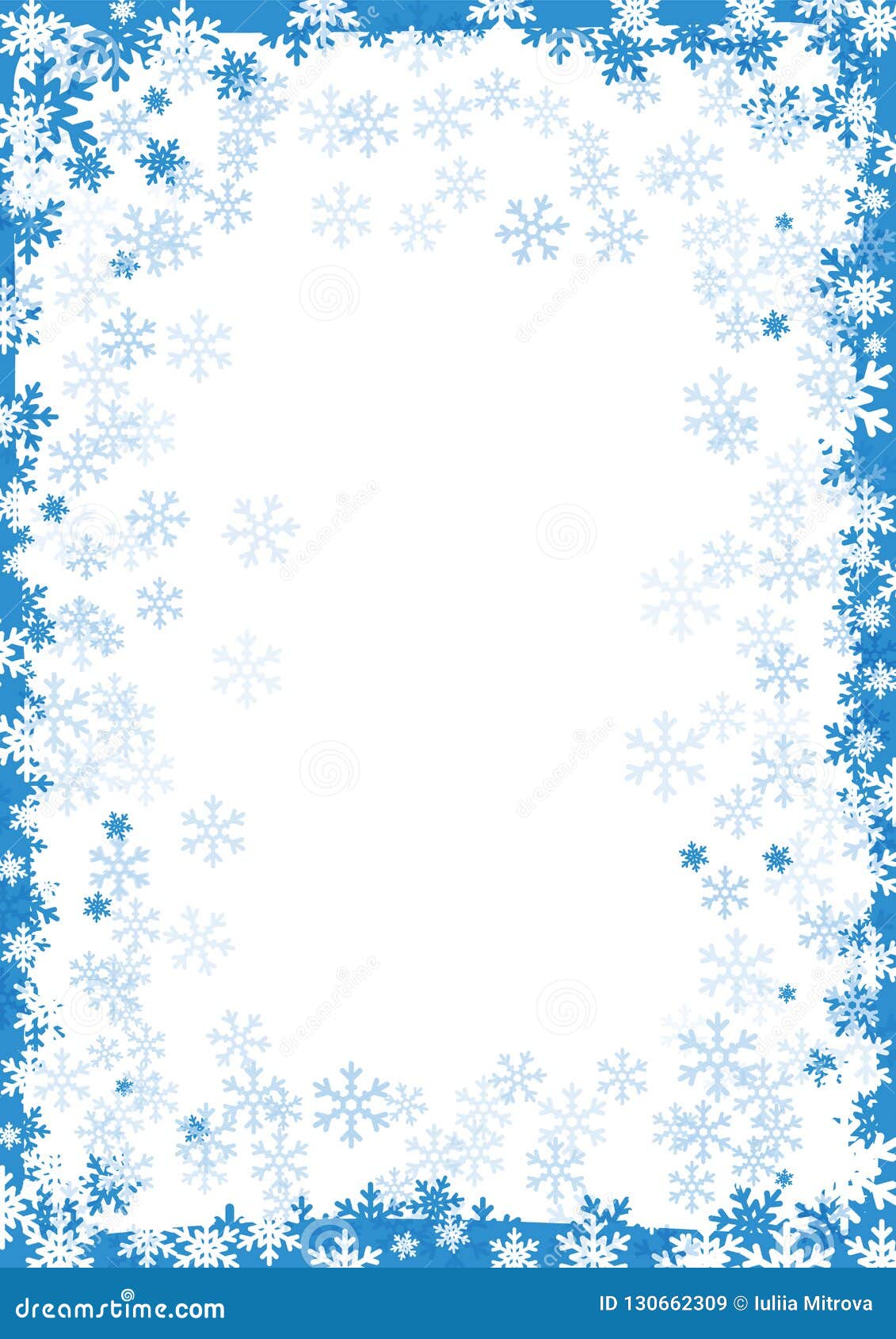 Зимняя рамка для текста со снежинками