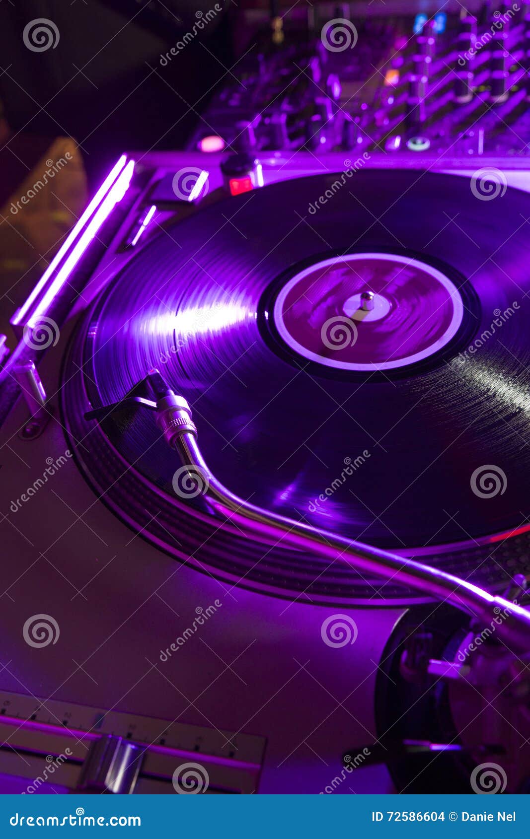 Vinyl on the decks stock photo. Image of vinyl, mixer 72586604
