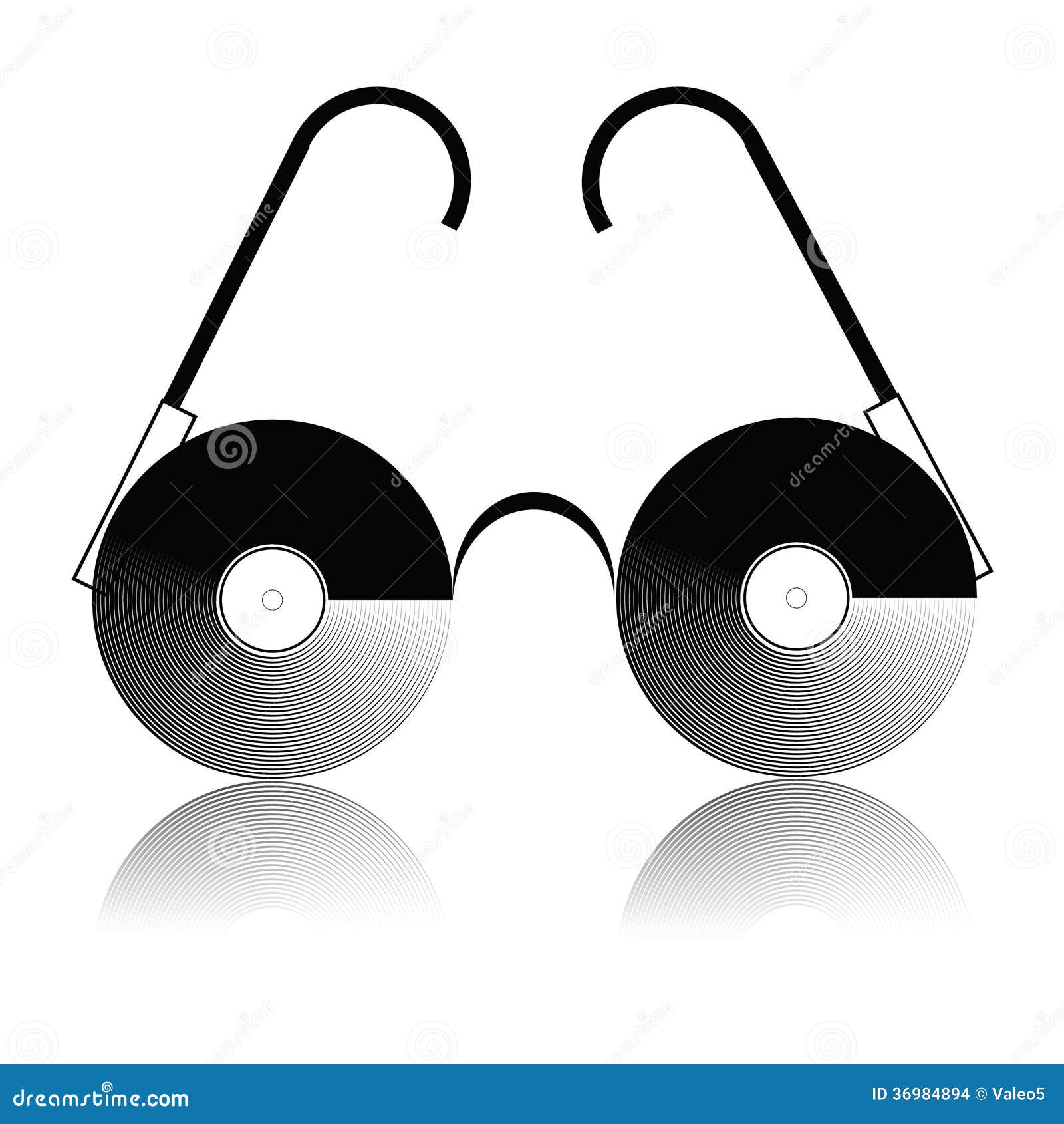Vinyl glasses stock vector. Illustration of media, disc 36984894
