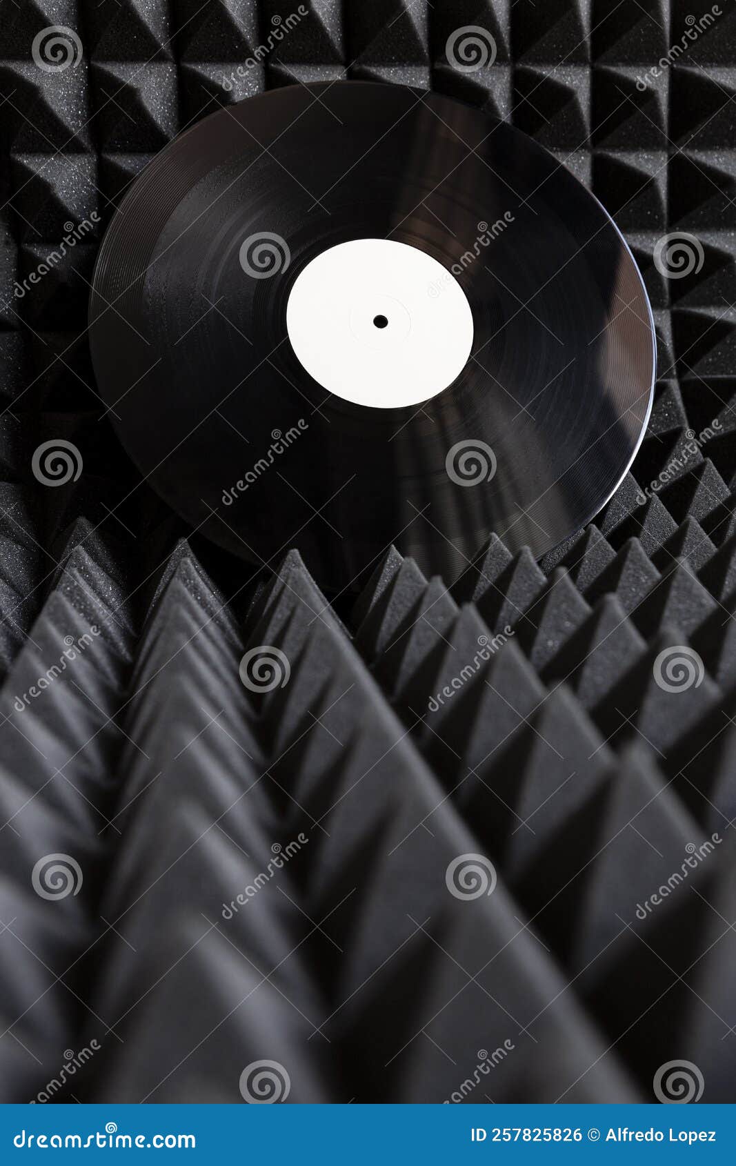 Vinyl Record on Acoustic Insulation Panel. Music Concept, Recording