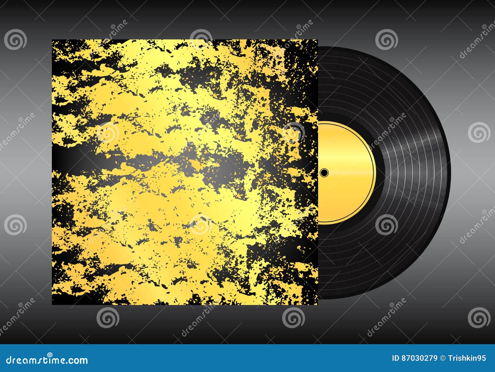 Vinyl Record on Black Background . Eps 10 Vector Illustration Stock