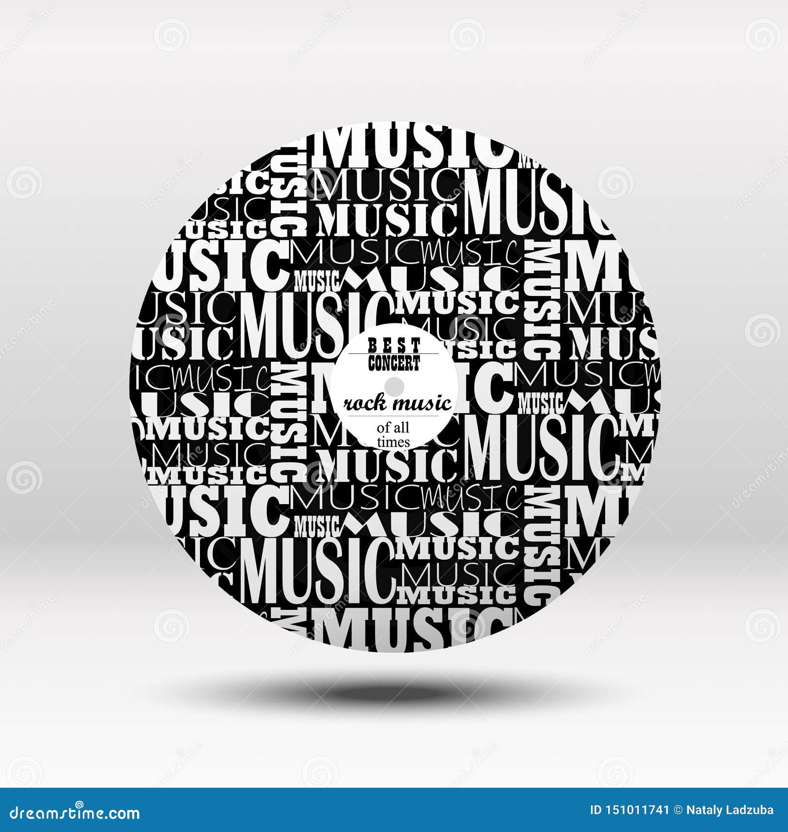 Vinyl Record, Vinyl Disc. on the Disc, a Combination of Different Fonts