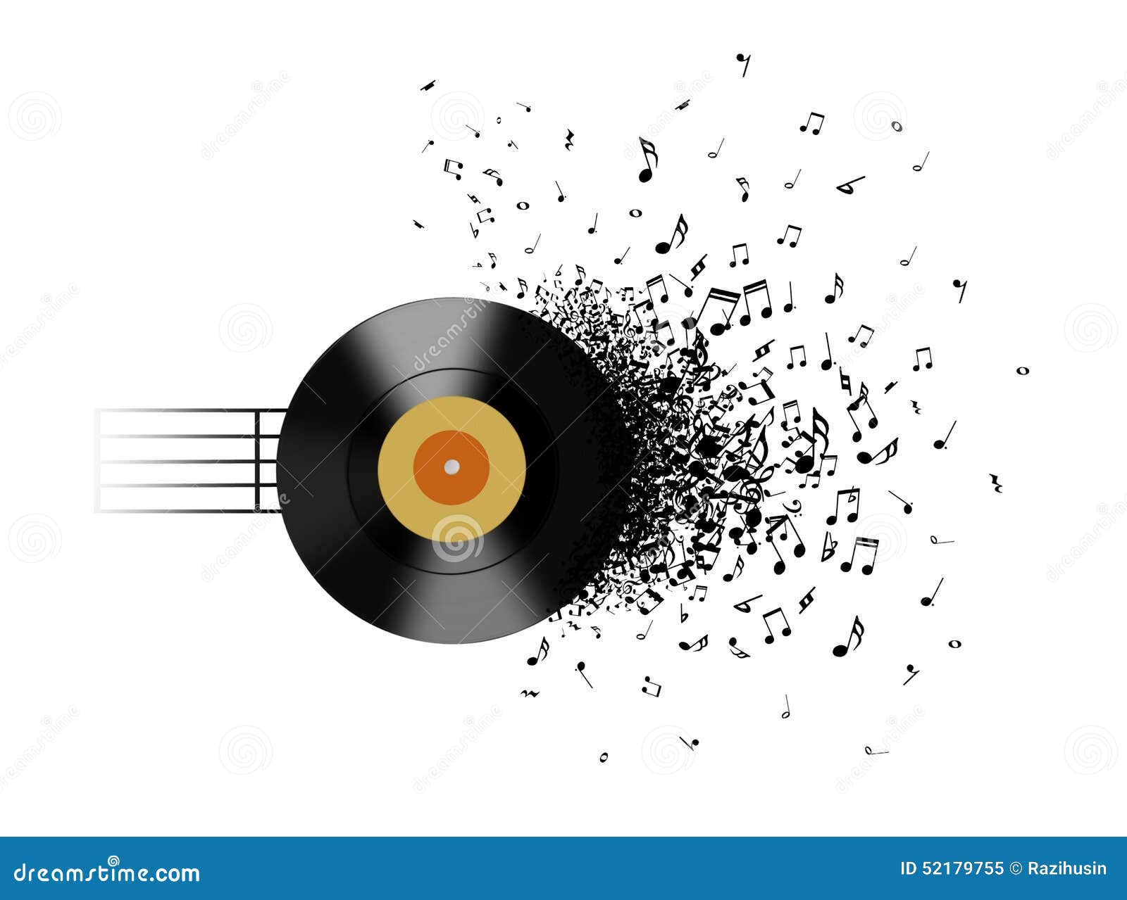 VINYL RECORD MUSICAL NOTE EXPLOSION Poster Painting Illustration Music Canvas