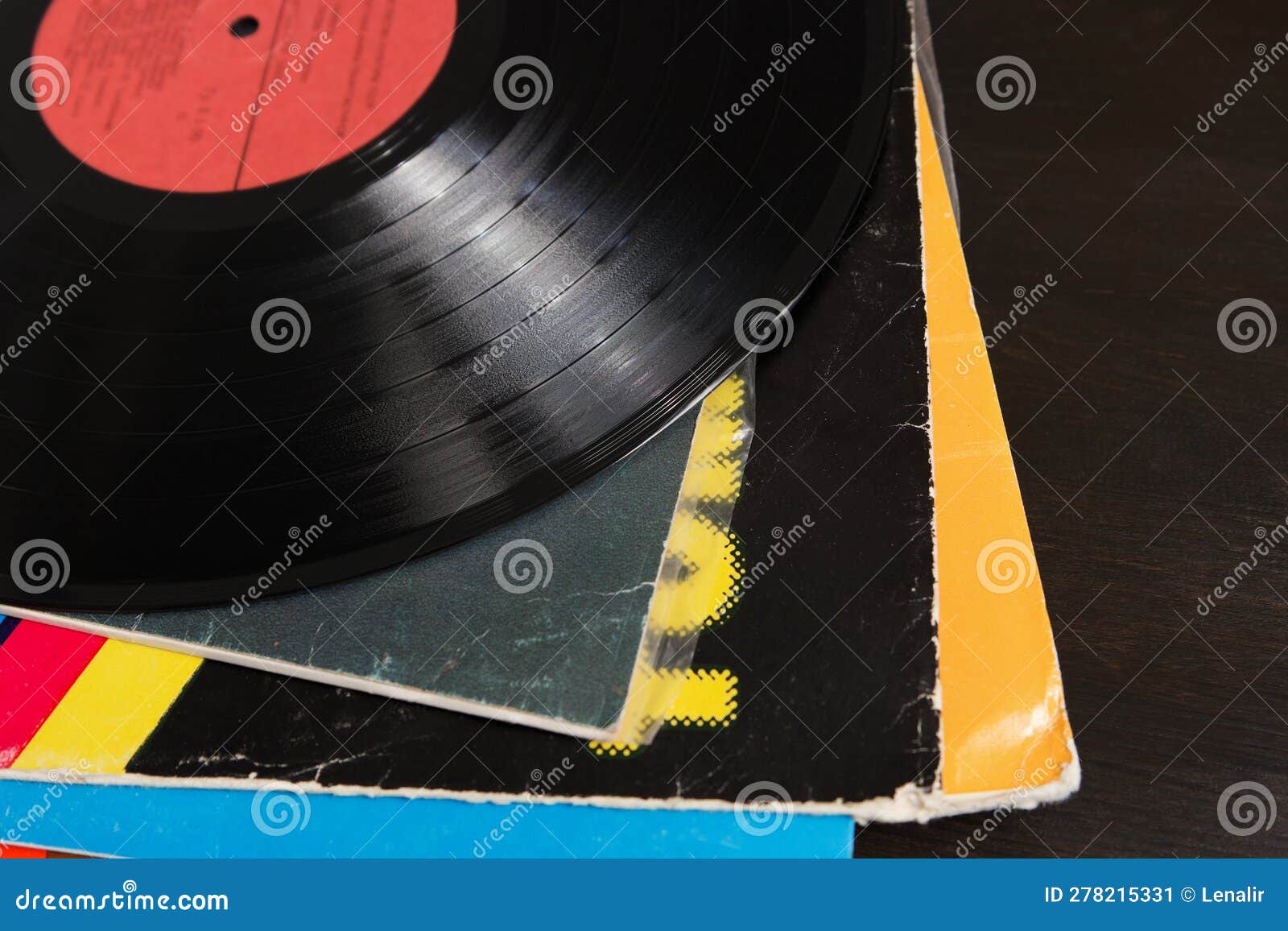 Vinyl Recording Disk and Different Albums Stock Image Image of storage, paper 278215331