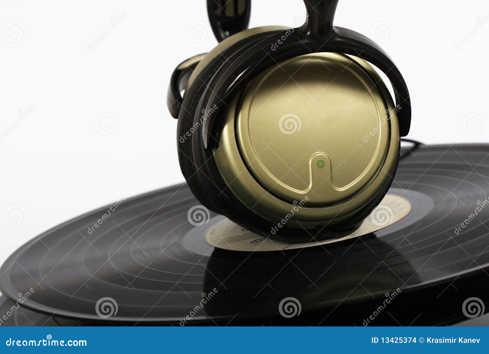 Vinyl Records and Headphones Stock Photo Image of effects