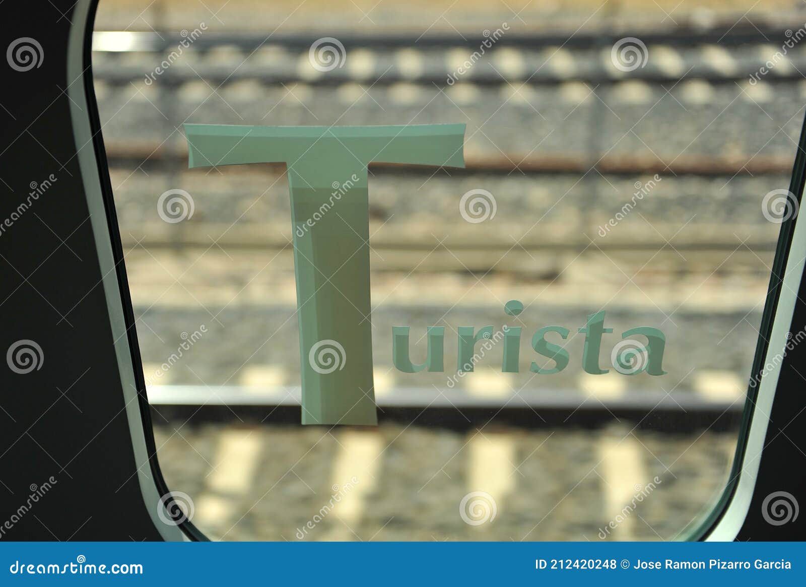 window of a tourist class -clase turista- train wagon, spain