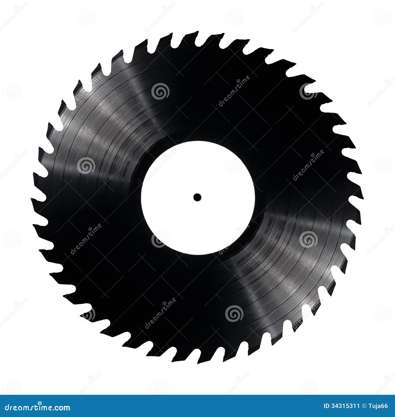 Vinylrekord med cirkelsågbladkanter.