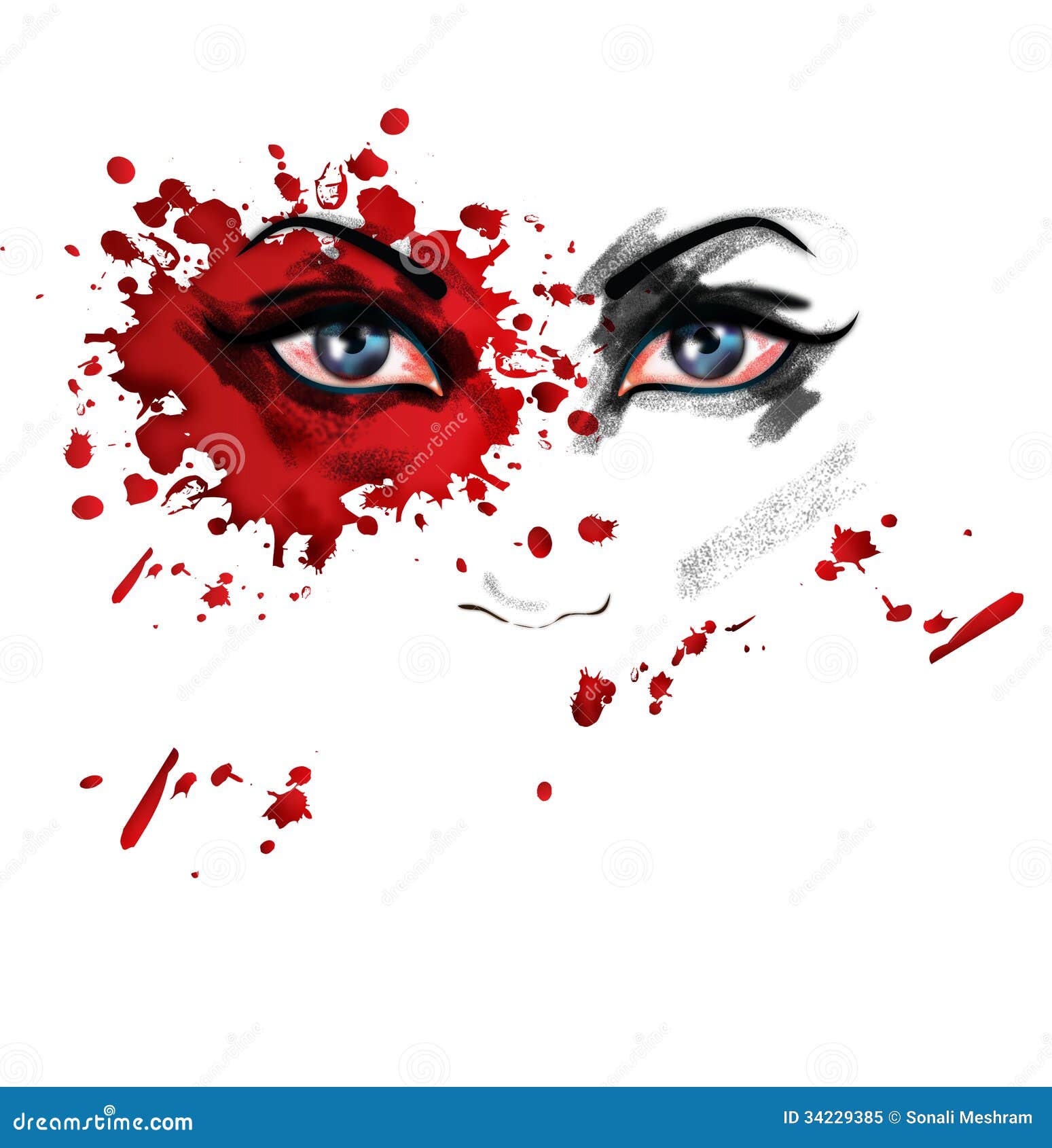 Violence against women stock illustration. Illustration of facial - 34229385
