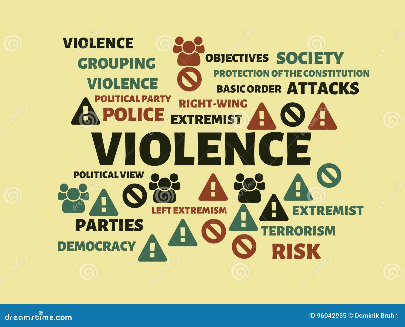 VIOLENCE CALM Image with Words Associated with the Topic EXTREMISM