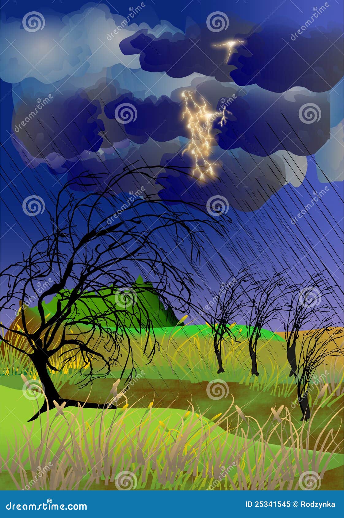 A violent storm stock illustration. Illustration of clouds - 25341545