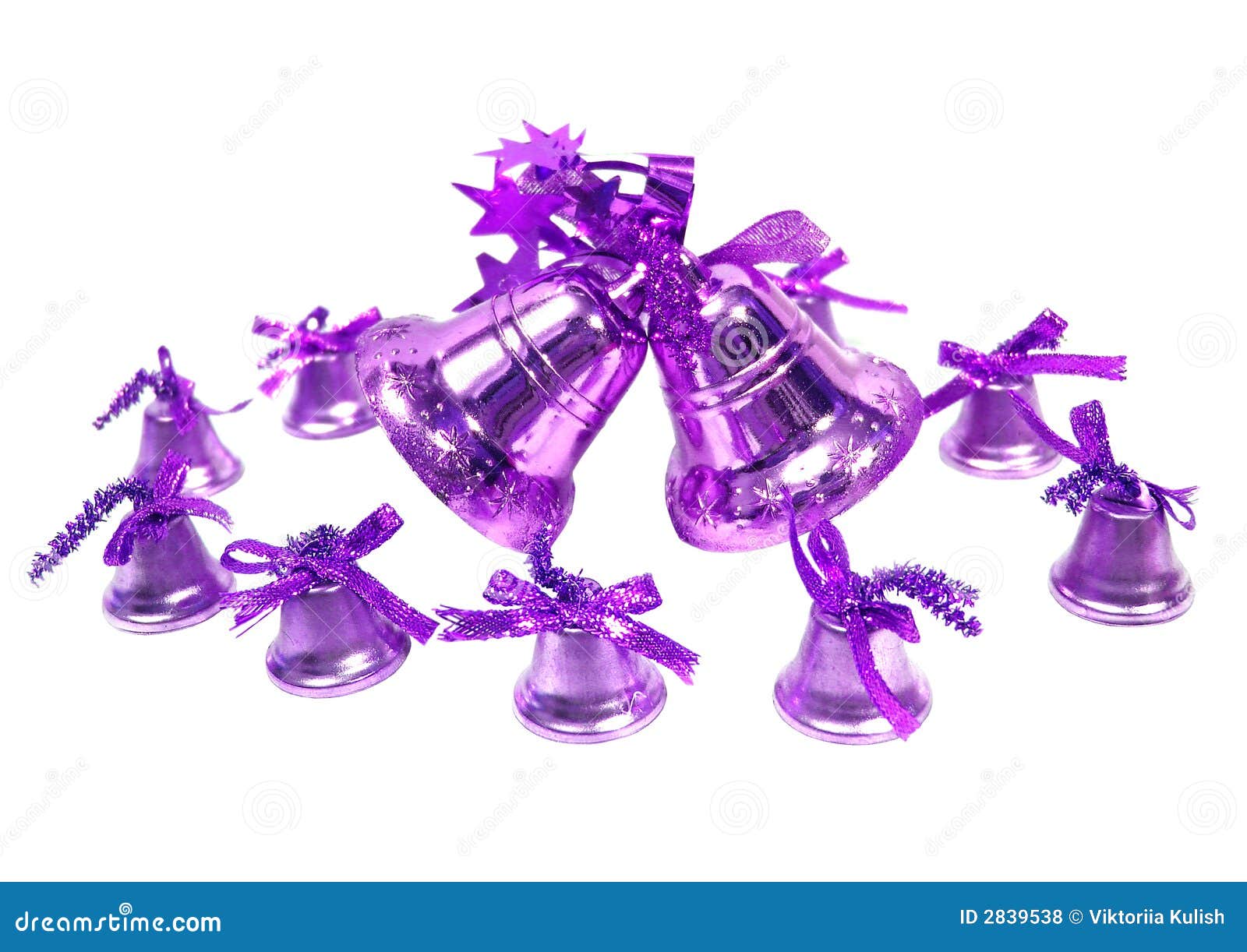 Violet Christmas handbells stock photo. Image of party 2839538