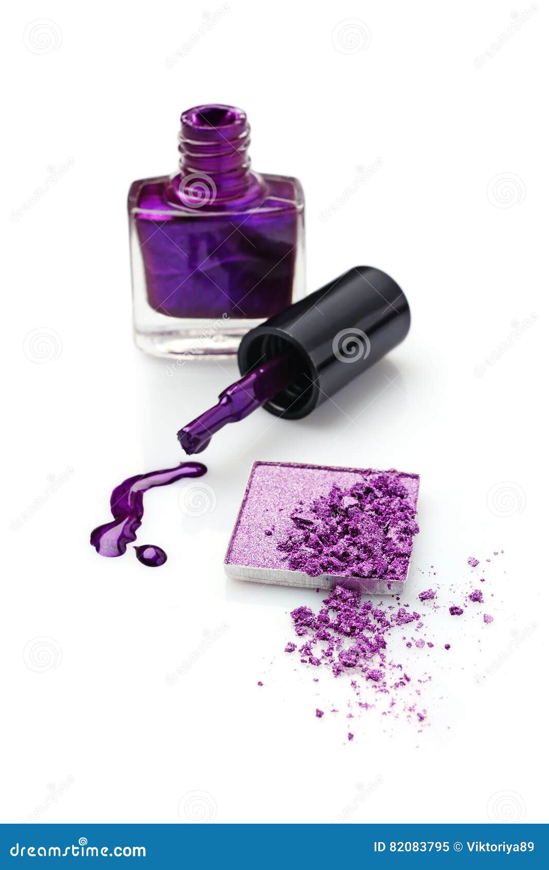 Violet Eyeshadow and Nail Polish Stock Image Image of heap, eyeshade