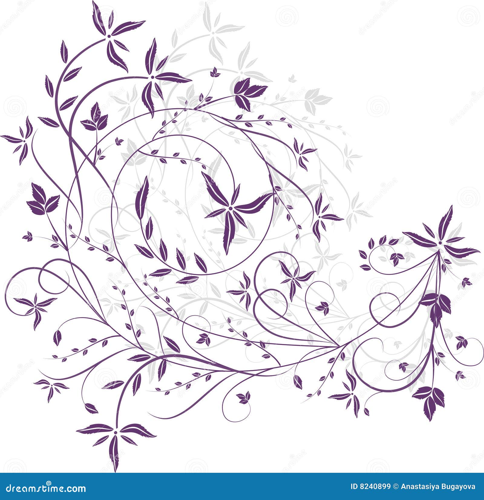 Violet floral pattern stock vector. Illustration of abstract - 8240899
