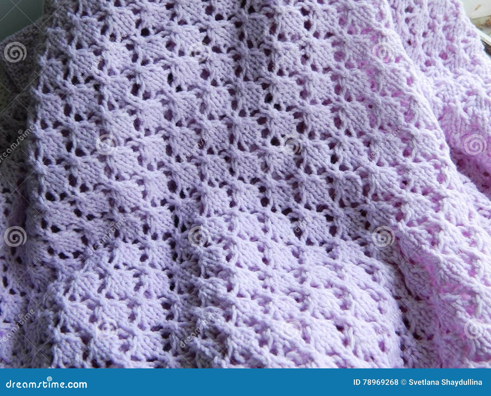 Violet knitted blanket stock photo. Image of craft, delicate 78969268
