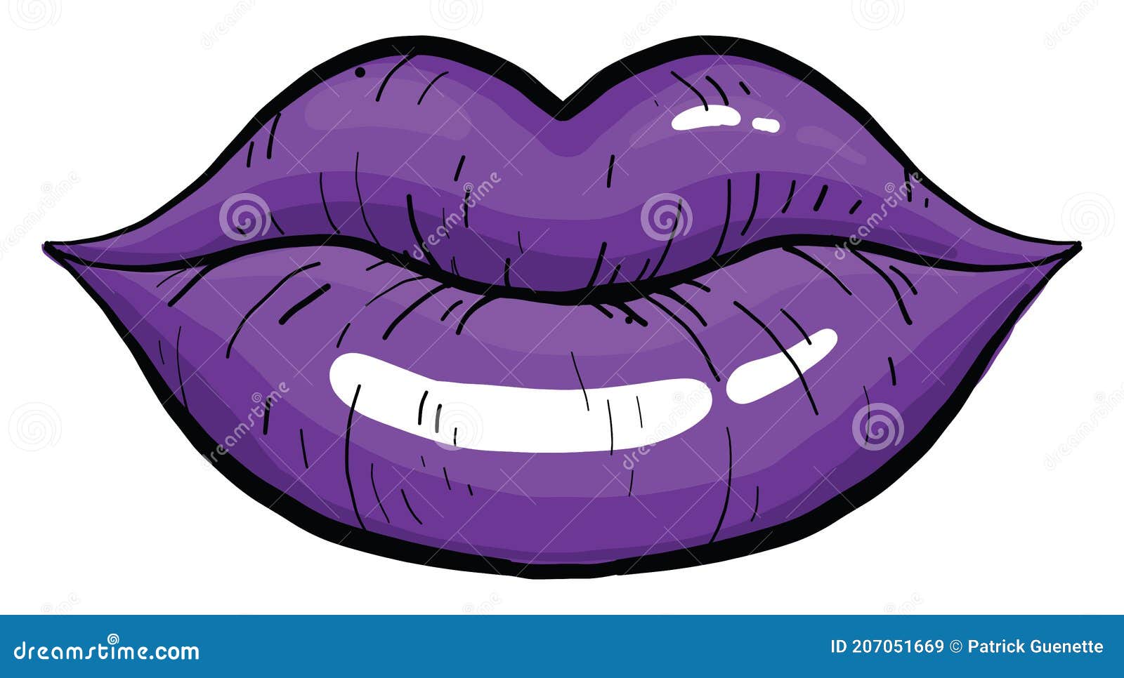 Violet Lips, Illustration, Vector Stock Vector Illustration of