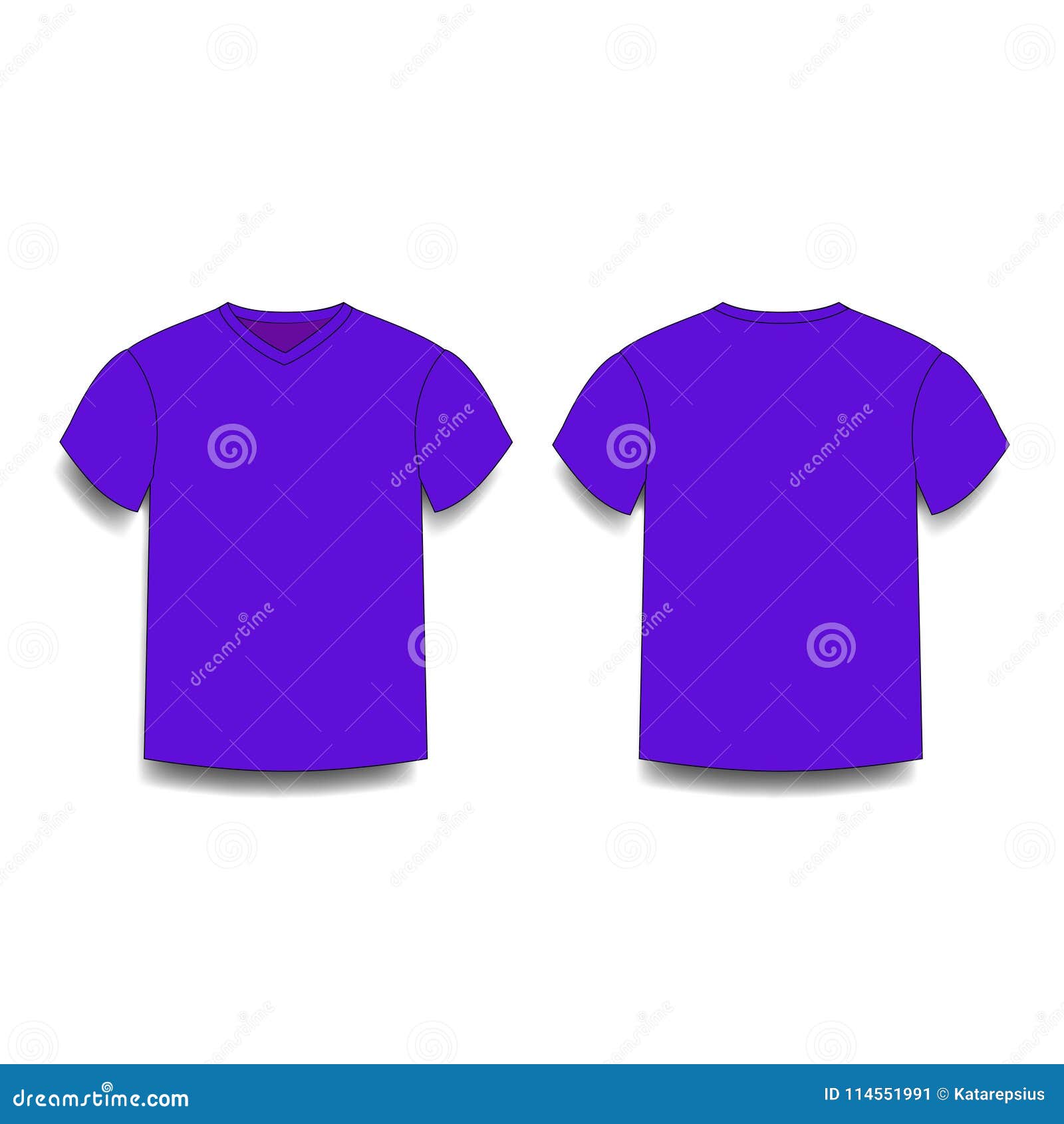 Download Violet Male T-shirt Template V-neck Front And Back Side ...