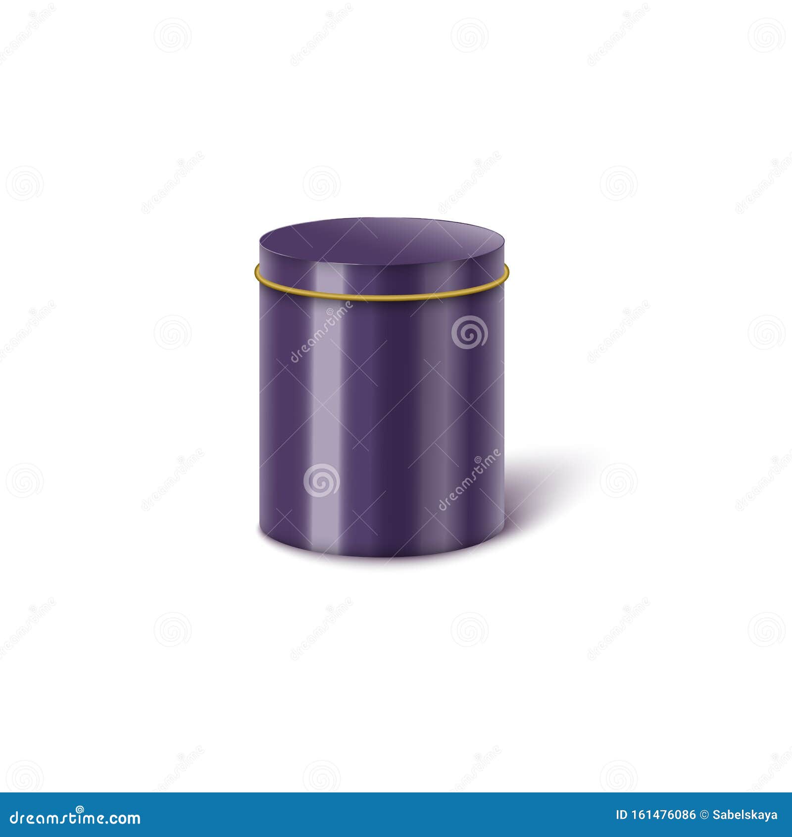 Download Violet Metal Cylindrical Box Mockup Realistic Vector ...