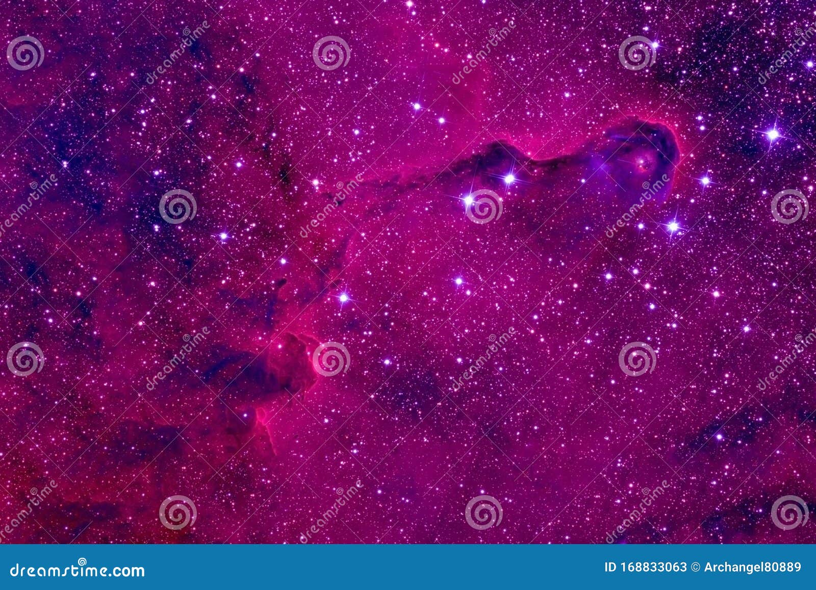 violet nebula with unusual dense clouds. s of this image were furnished by nasa