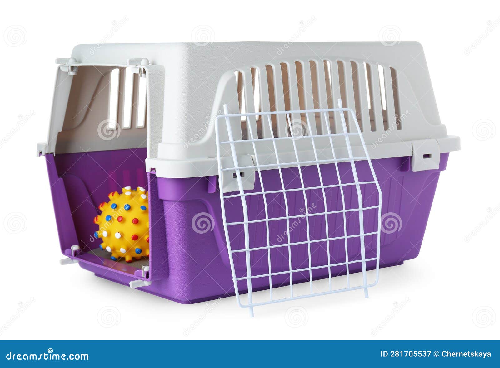 violet-pet-carrier-with-toy-isolated-on-white-stock-image-image-of