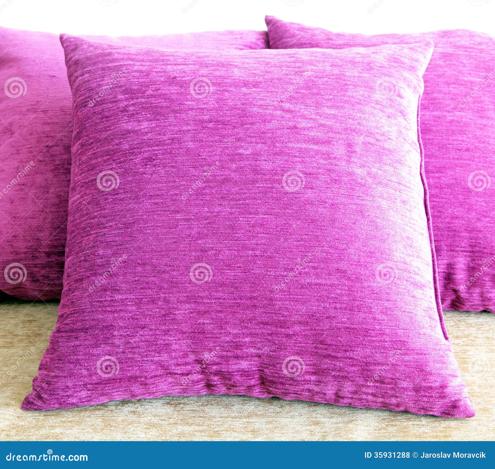Violet pillow stock photo. Image of three, design, brown 35931288