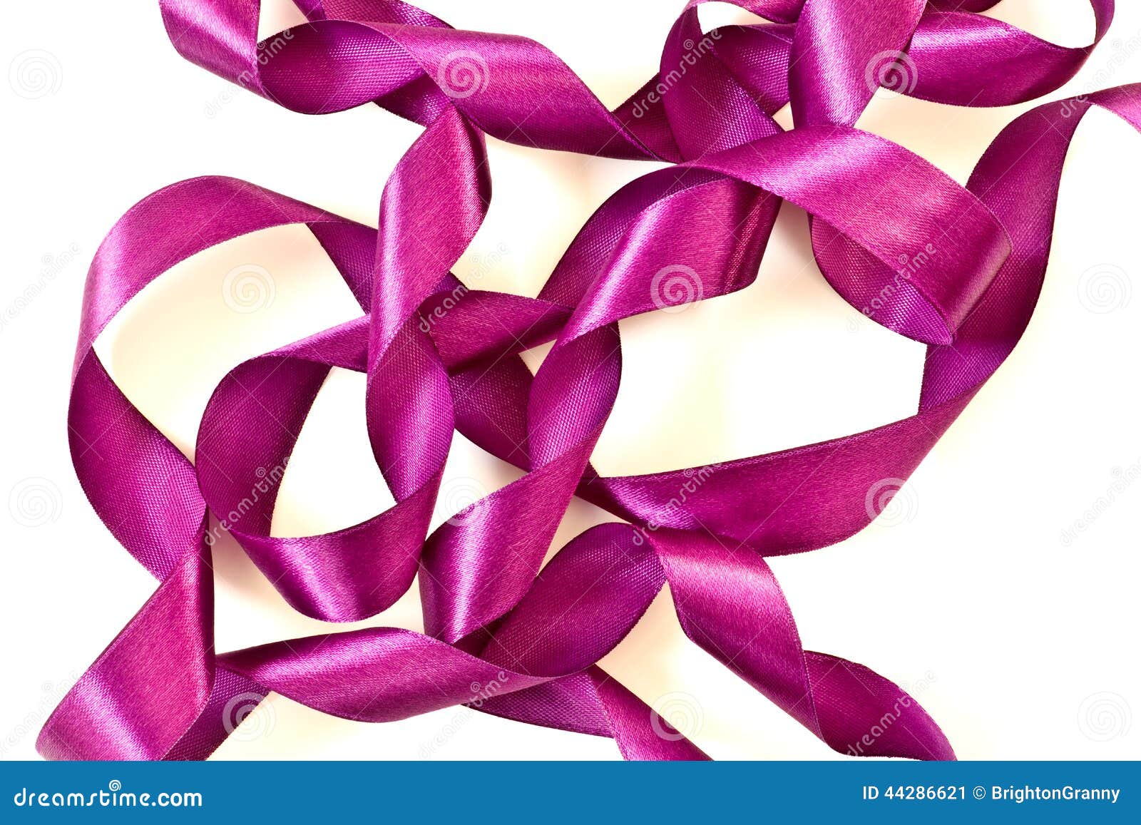 Twisted Pink Velvet Ribbon Isolated On White Stock Photo