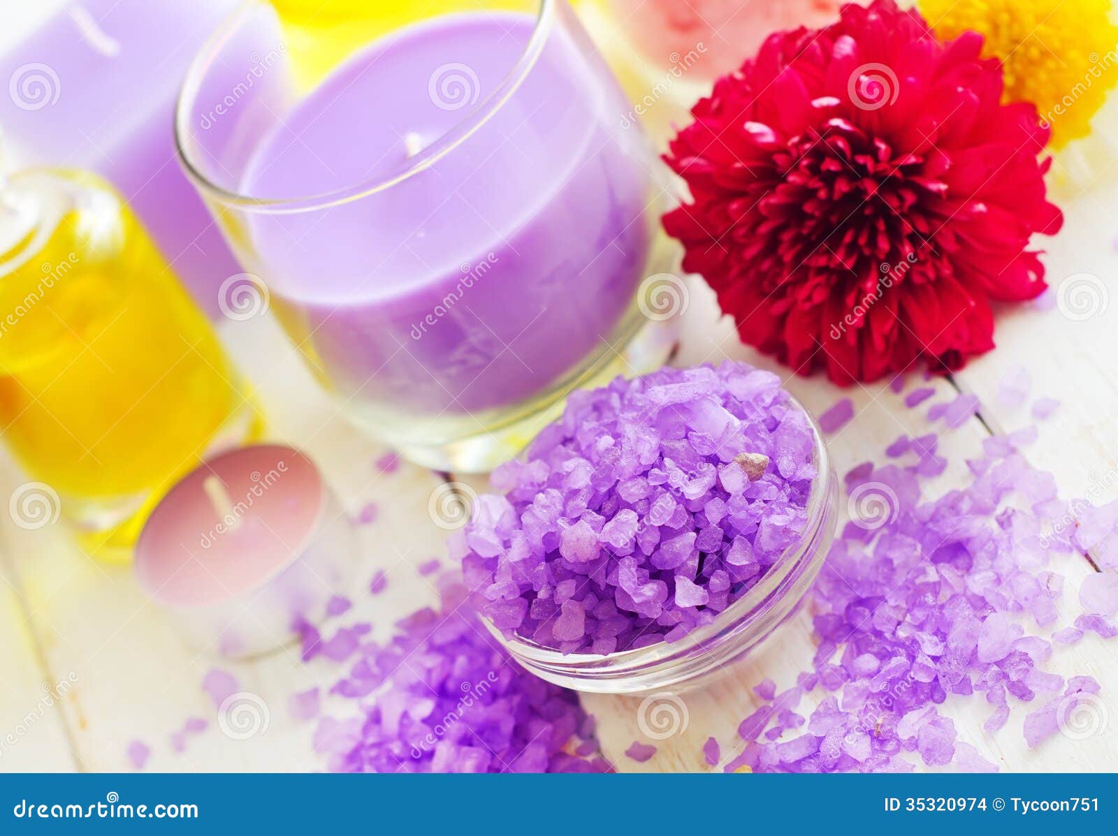 Violet sea salt stock photo. Image of lilac, candle, lavender 35320974