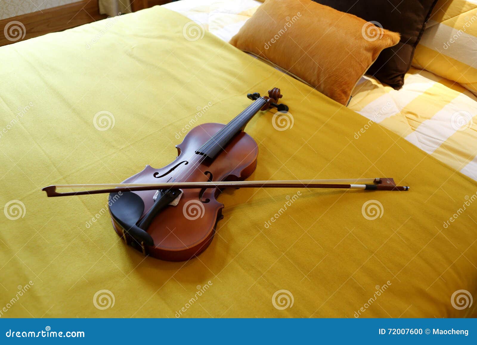 Violin bed stock photo. Image of fiddle, music, freshness 72007600