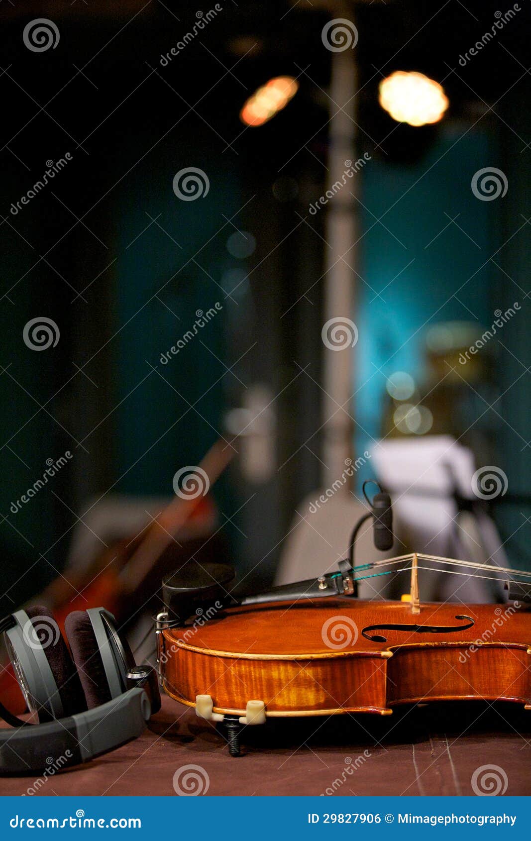 Violin in Music Studio stock photo. Image of classical 29827906