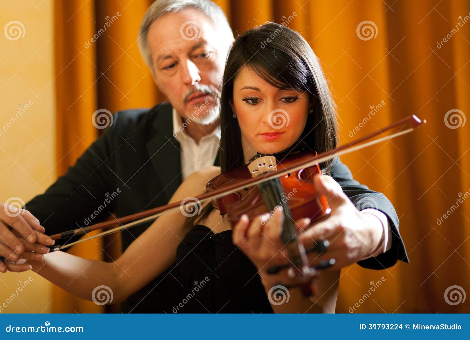 Violin lesson stock photo. Image of education, violin 39793224