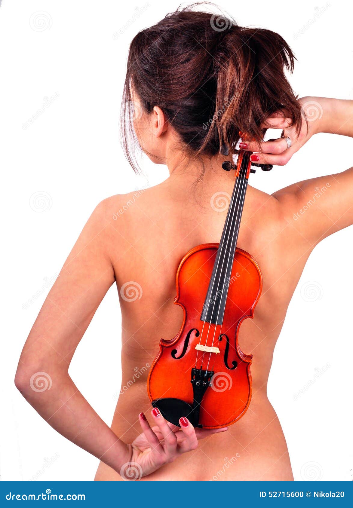 Naked Girl Plays Violin