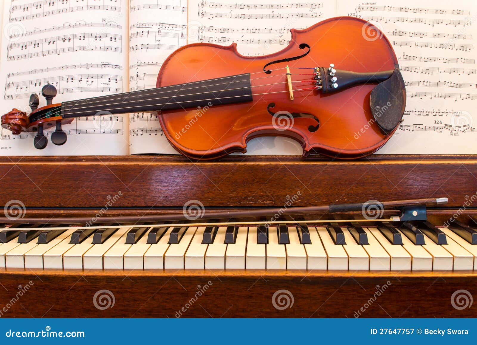 violin and piano with music