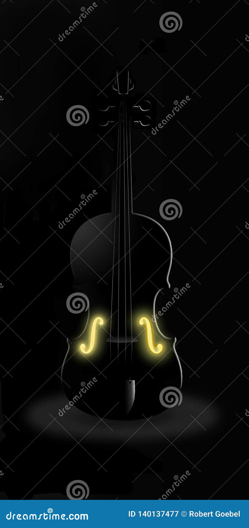 A Violin Is Seen In Striking And Unusual Lighting In This Image Stock