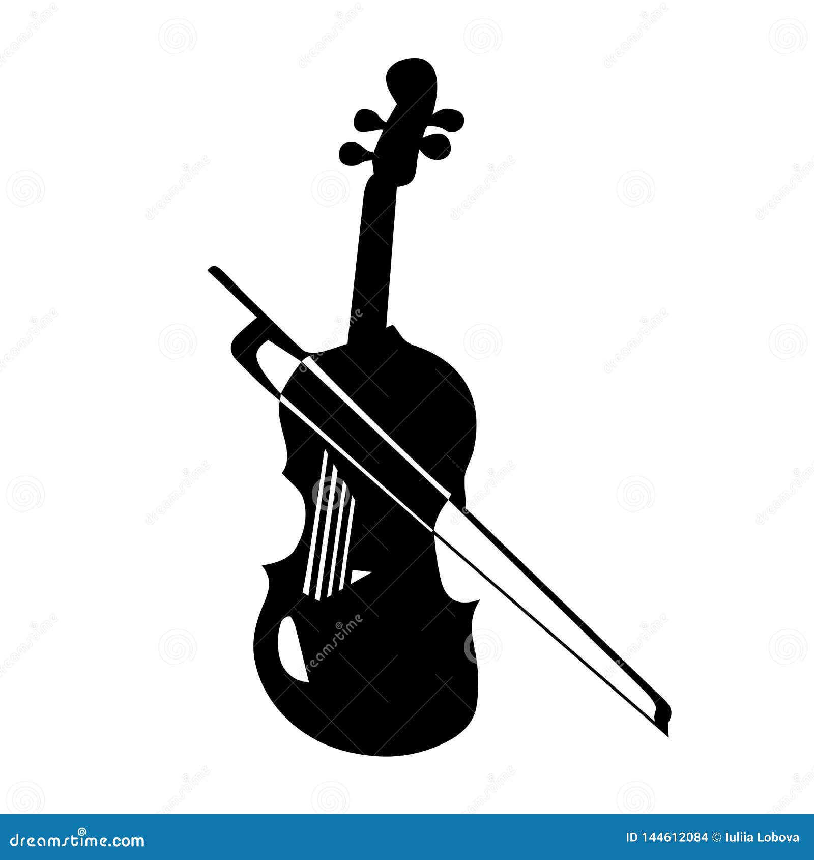 Musical Instrument Silhouette Violin Vector Illustration Stock Vector