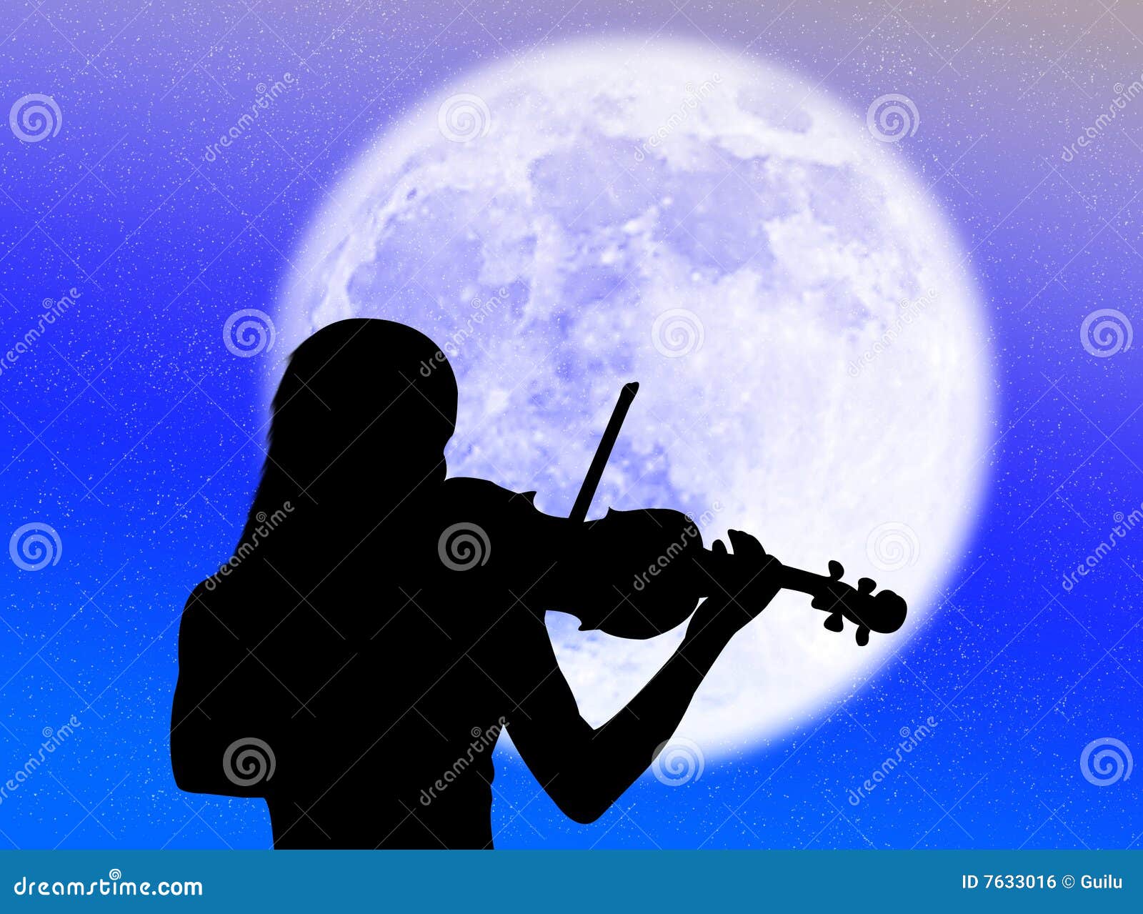 Violinista en la luna stock de ilustración. Ilustración de serenata 7633016