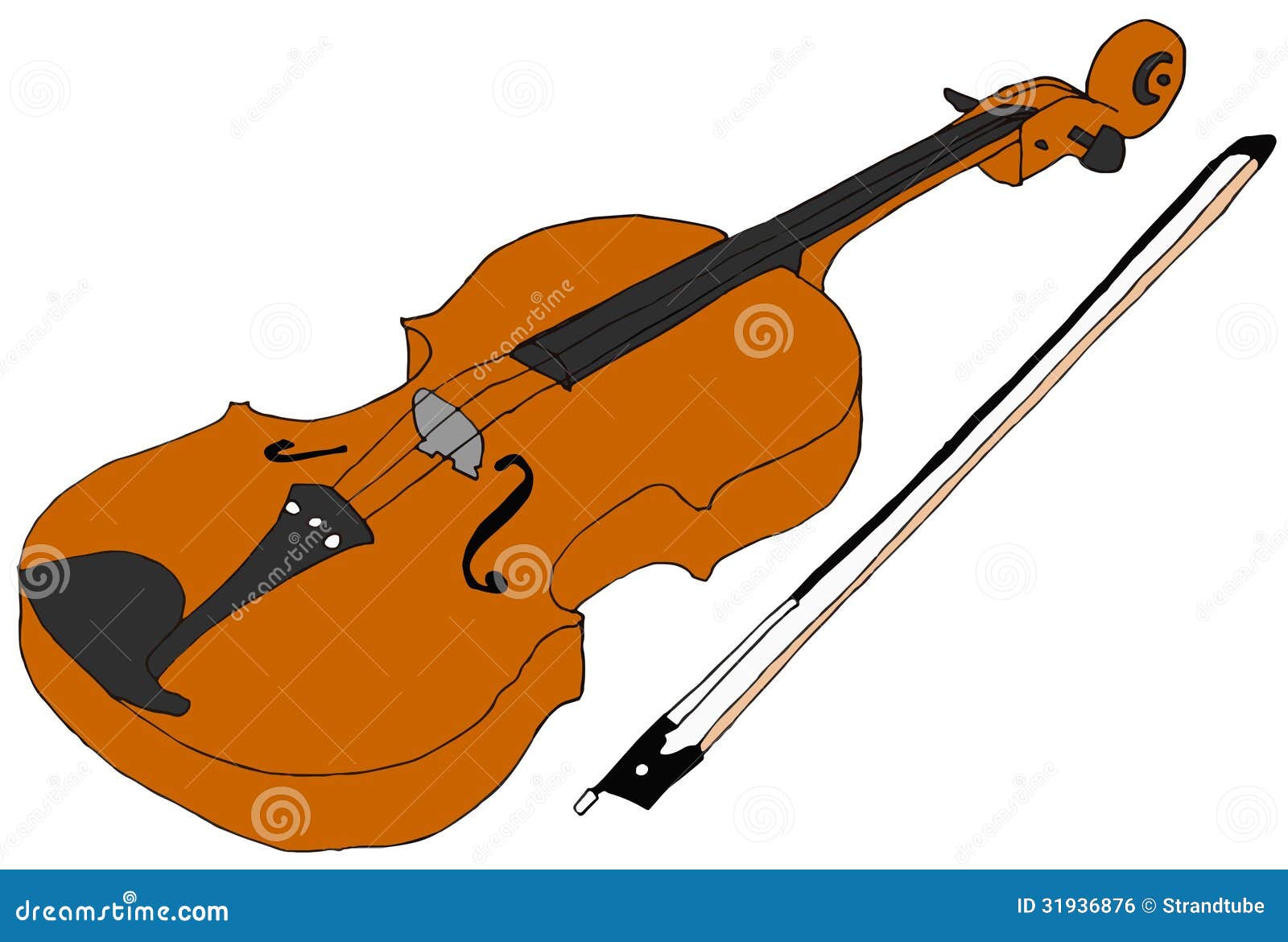 Violino disegnato a mano illustrazione di stock. Illustrazione di