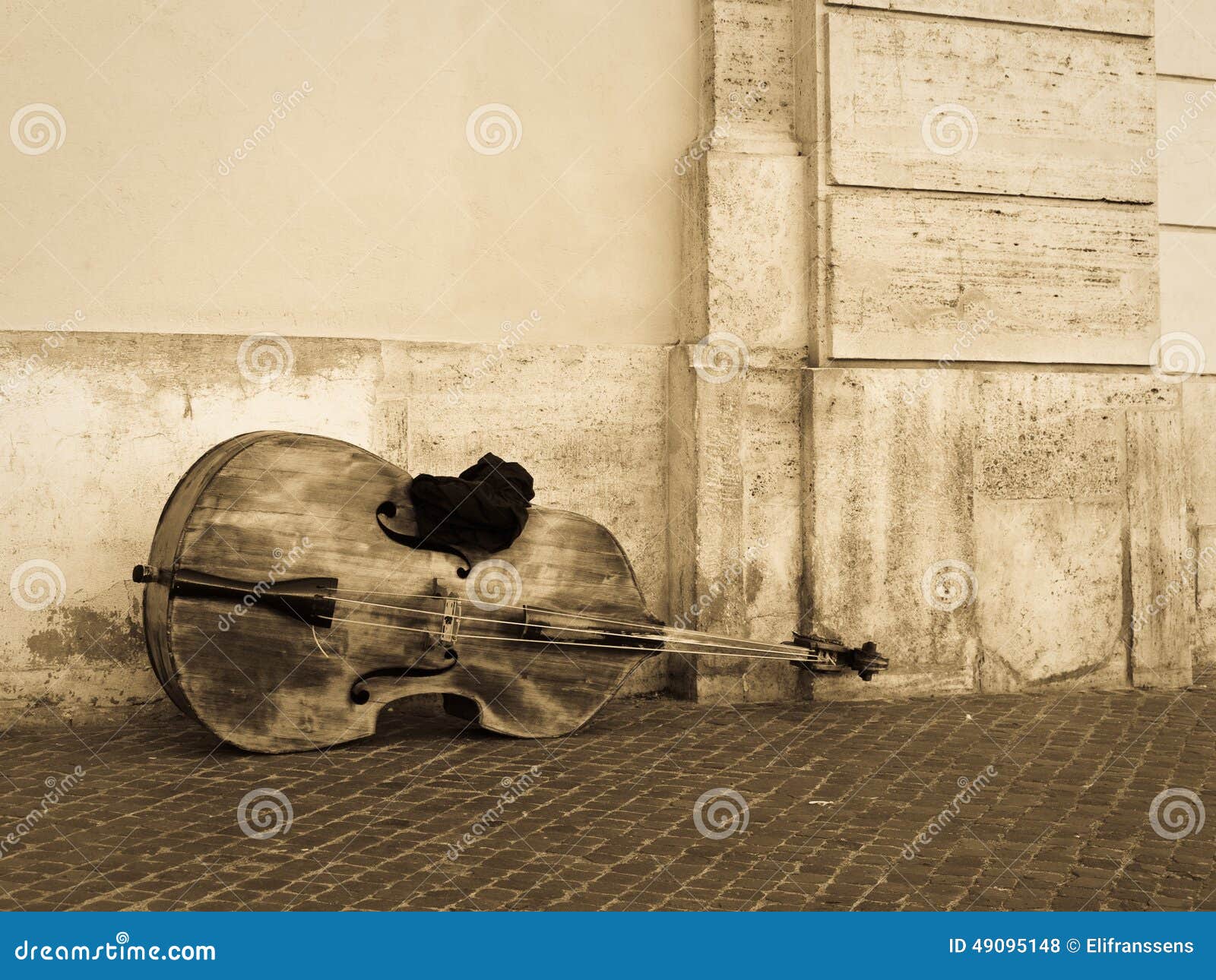 Violoncello or Contrabass on the Street Stock Photo Image of bass
