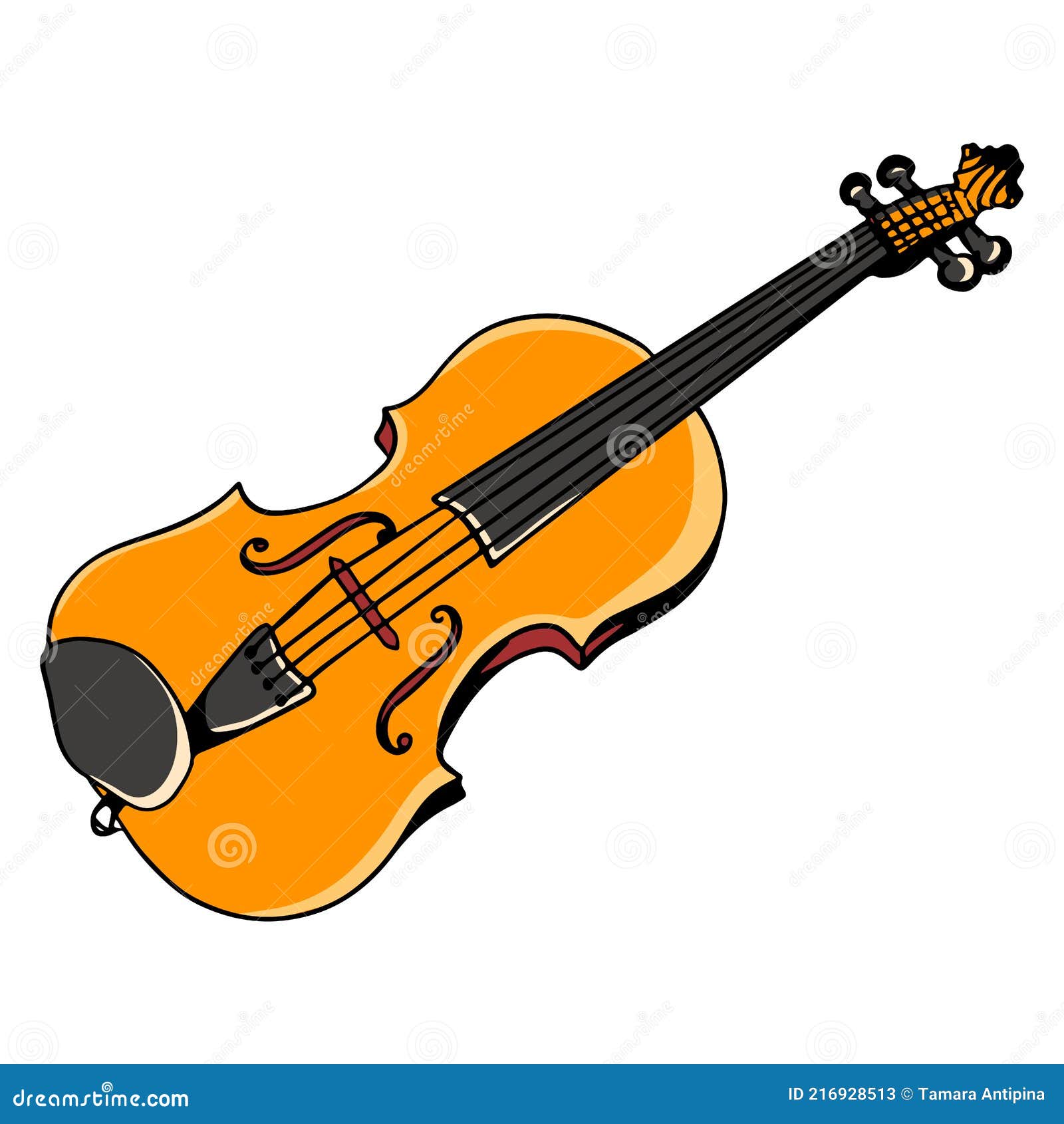 Violín Instrumento Musical Música Clásica Estilo De Dibujos Animados