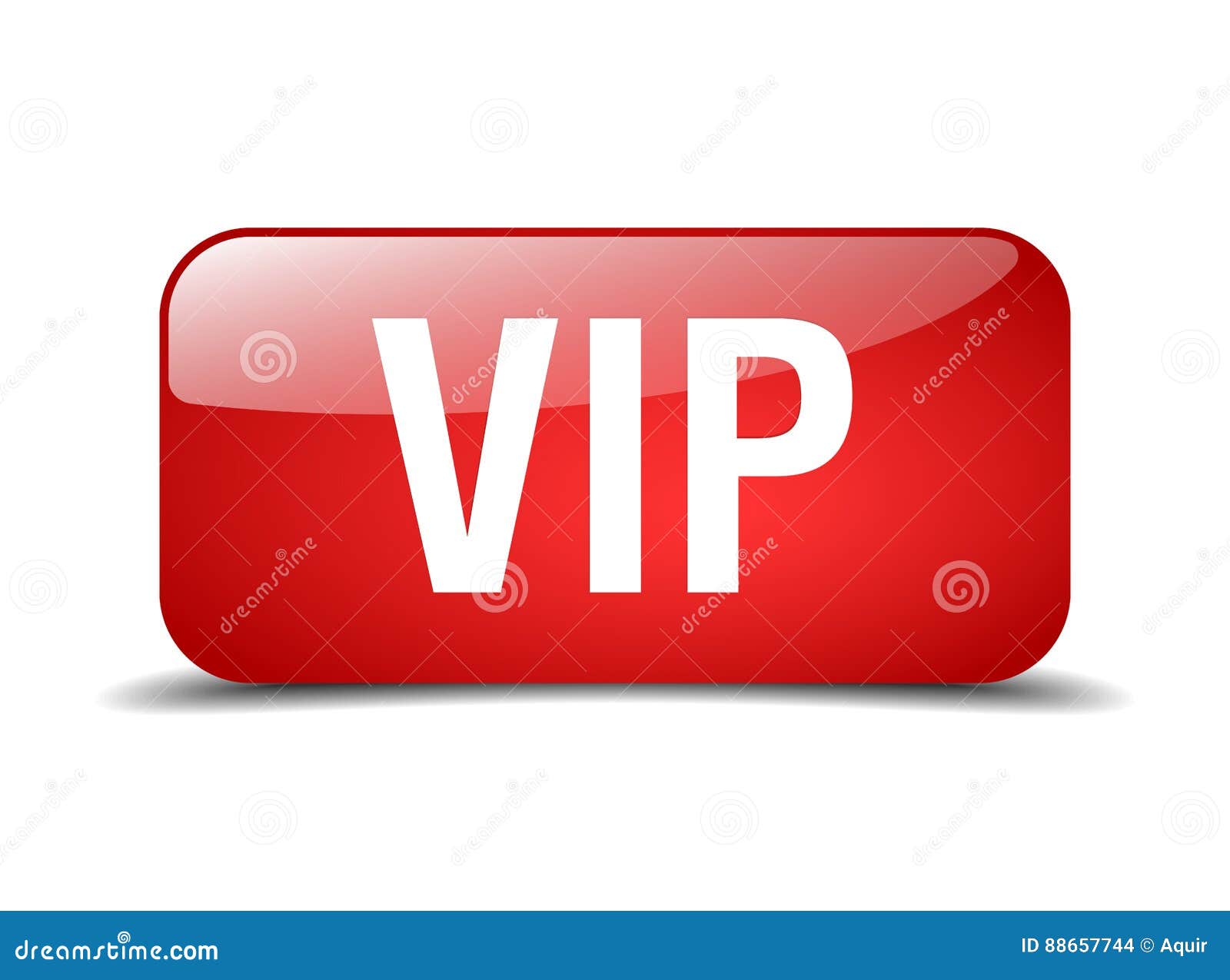 Vip Red Square Isolated Web Button Stock Vector - Illustration of push