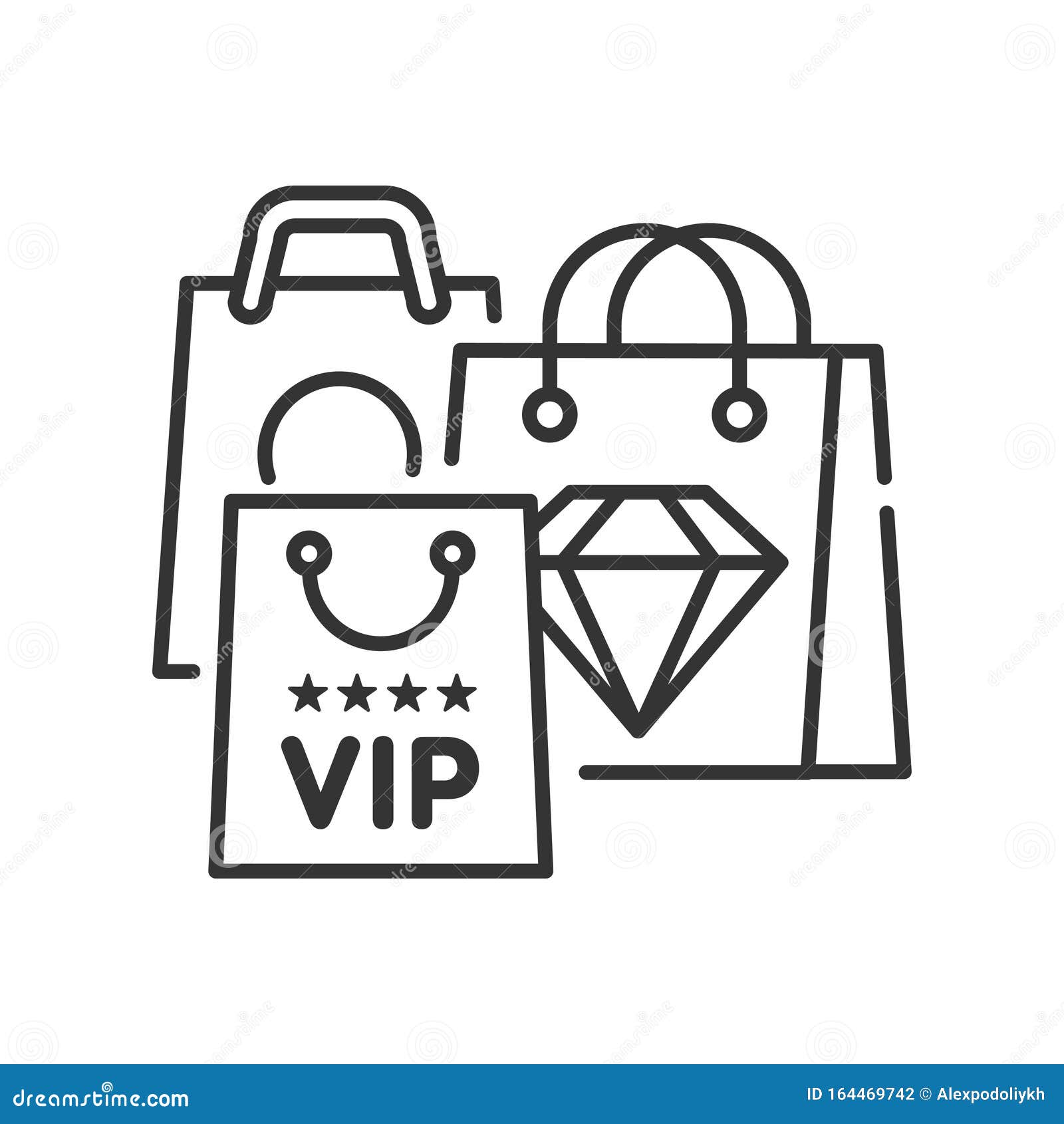 Vip Shopping Line Black Icon. Luxury Lifestyle Concept Stock Vector -  Illustration of object, concept: 164469742