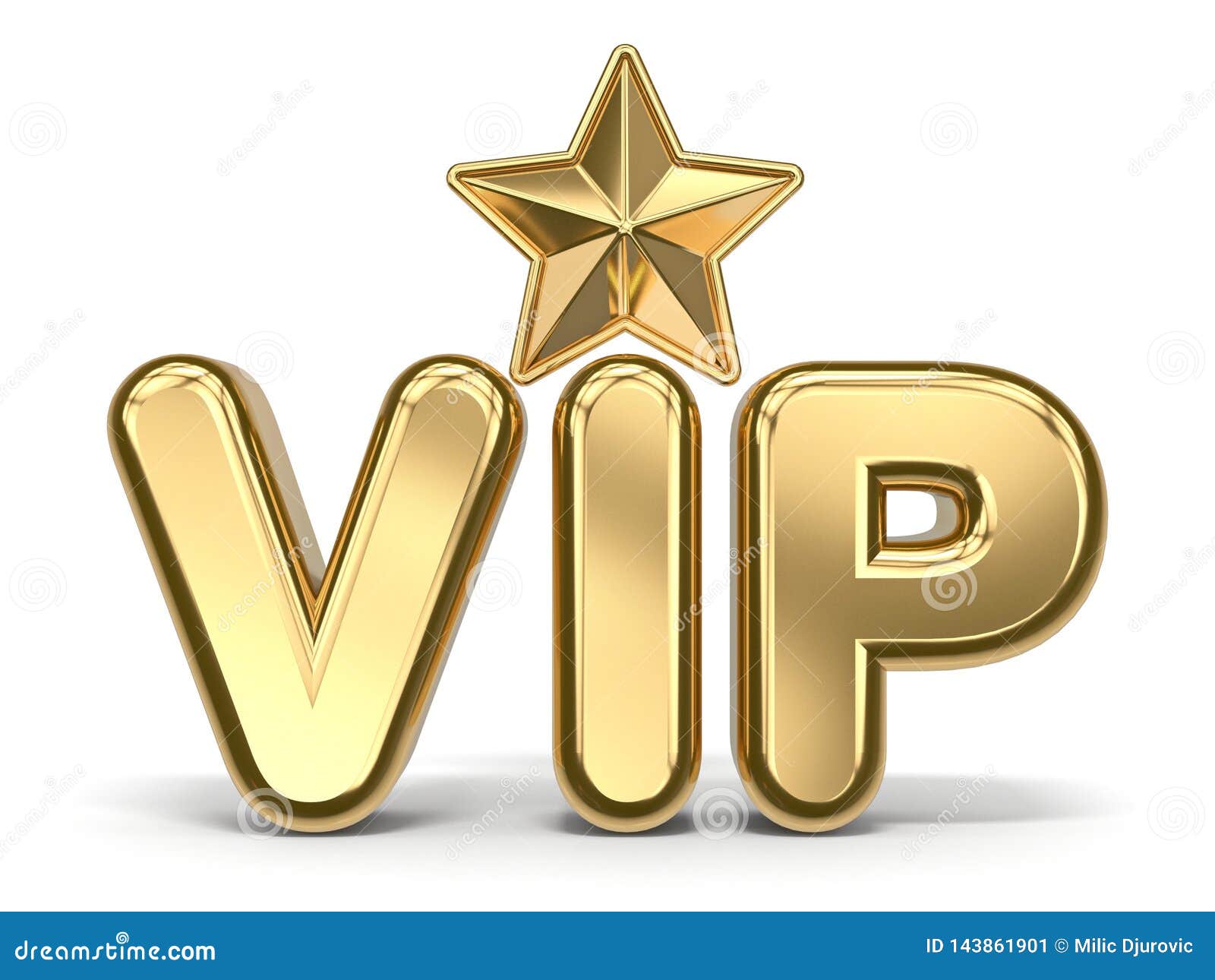 Vip Text With Golden Star 3d Stock Illustration Illustration Of Glowing Exclusive