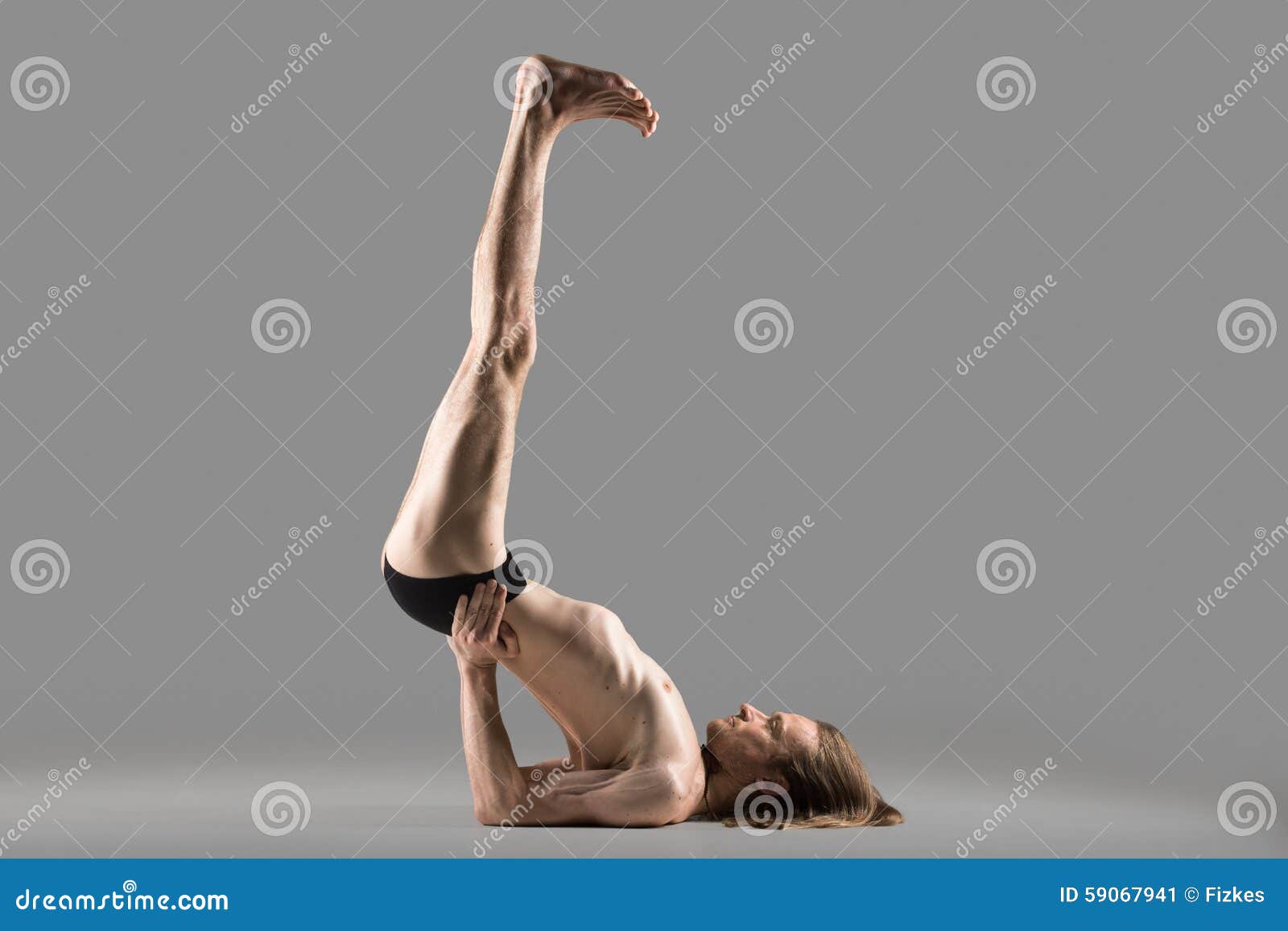 Viparita Karani pose stock image. Image of legs, intermediate 59067941