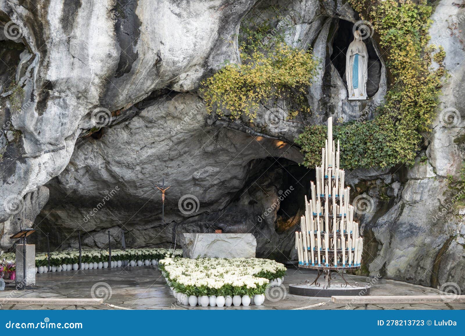 The Virgin of Lourdes stock image. Image of massabielle - 278213723