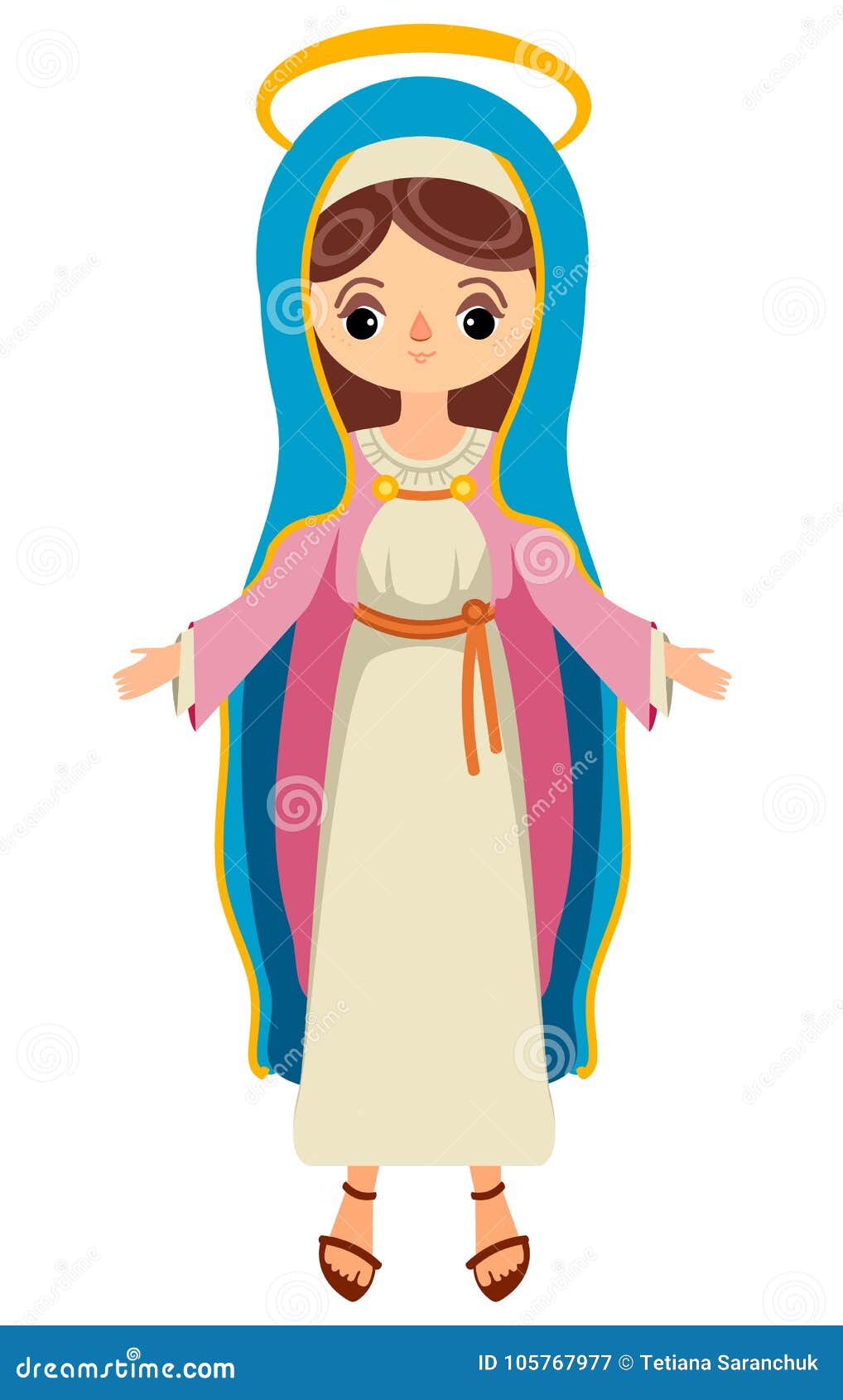 Virgin Mary. Saint Mary. the Mother of God. Stock Vector Illustration