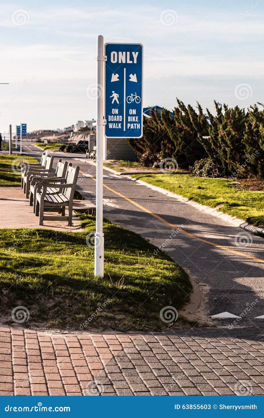 virginia beach boardwalk bike path and benches